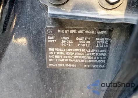 2018 Buick Regal Preferred from USA, damaged, VIN W04GL6SX4J1049159